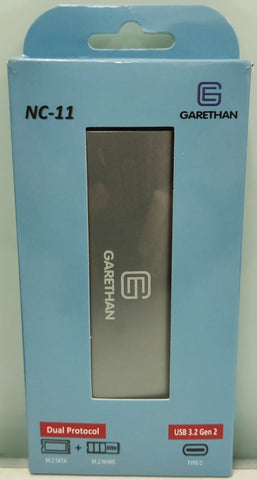 Garethan NC11 Dual Protocol M.2 Sata and NVMe USB 3.2 Enclosure