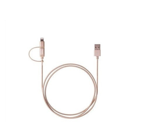Targus ACC99507AP-50 ALU Series 2-in-1 (Lightning & Micro USB) Cable (1.2M) - Gold