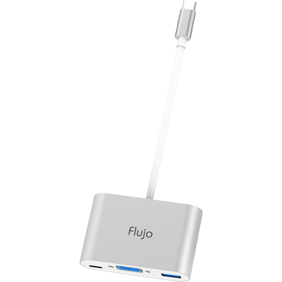 Flujo CH-11-B USB-C VGA Multiport Adapter - Silver