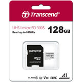 Transcend 300S UHS-I U1 | U3 A1 95MB/S MicroSDHC/XC Card with SD adapter