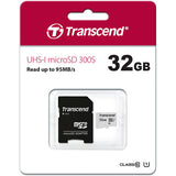 Transcend 300S UHS-I U1 | U3 A1 95MB/S MicroSDHC/XC Card with SD adapter