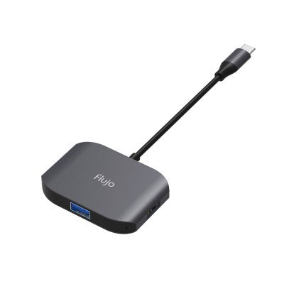 Flujo CH-27 USB-C to HDMI ( 4K Support) - 1 x HDMI Port, 1 x USB3.0, 1 x USB2.0 Type C Grey
