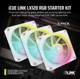 CORSAIR iCUE LINK LX120 RGB 120mm PWM Fans Starter Kit - White