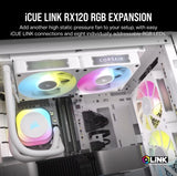 CORSAIR RX RGB Series, iCUE LINK RX120 RGB White, 120mm Fan, Single Fan (Expansion Pack)