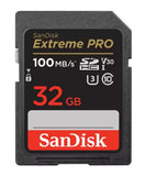 Extreme Pro SDHC, U3, C10, V30, UHS-I, 100MB/s R, 90MB/s W, 4x6, Lifetime Limited - 32GB