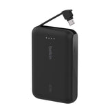 Belkin BoostCharge Powerbank 10K W/integrated Cable Black | White