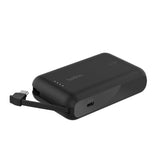 Belkin BoostCharge Powerbank 10K W/integrated Cable Black | White