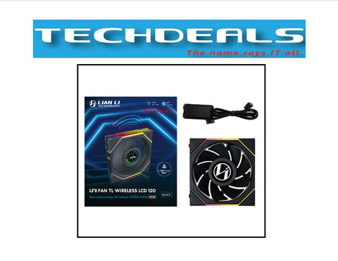 Lian Li UNI FAN TL Wireless LCD Reverse 120mm RGB – 1 & 3 Pack, Black/White, 3-Year Warranty