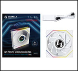 Lian Li UNI FAN TL Wireless LCD Reverse 120mm RGB – 1 & 3 Pack, Black/White, 3-Year Warranty