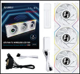 Lian Li UNI FAN TL Wireless LCD Reverse 120mm RGB – 1 & 3 Pack, Black/White, 3-Year Warranty