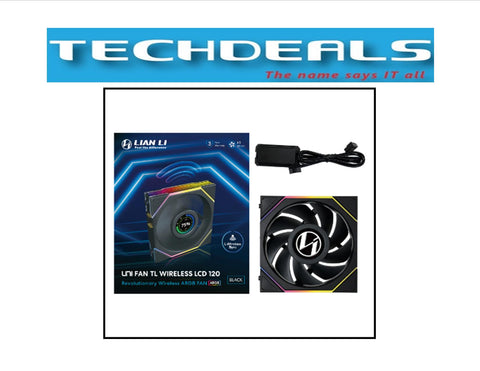 Lian Li UNI FAN TL Wireless LCD 120mm RGB – 1 & 3 Pack, Black/White, 3-Year Warranty