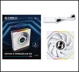 Lian Li UNI FAN TL Wireless LCD 120mm RGB – 1 & 3 Pack, Black/White, 3-Year Warranty