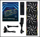 Lian Li UNI FAN TL Wireless LCD 120mm RGB – 1 & 3 Pack, Black/White, 3-Year Warranty