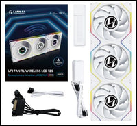 Lian Li UNI FAN TL Wireless LCD 120mm RGB – 1 & 3 Pack, Black/White, 3-Year Warranty