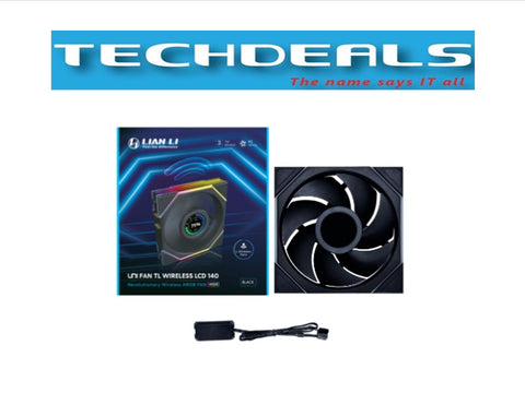 Lian Li UNI FAN TL Wireless LCD / LCD Reverse 140mm RGB – 1 Pack with Controller, Black/White, 3-Year Warranty