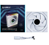 Lian Li UNI FAN TL Wireless LCD / LCD Reverse 140mm RGB – 1 Pack with Controller, Black/White, 3-Year Warranty