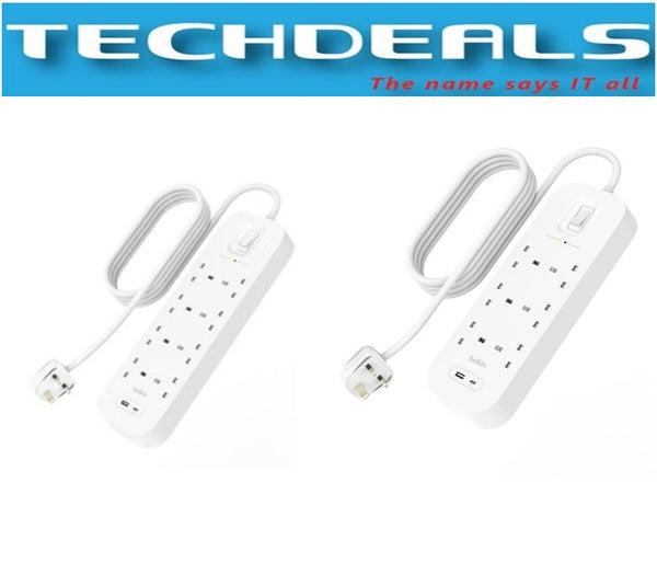 Belkin Surge Protector w\1xUSB-C & 1xUSB-A | SRB002af2M 6-Outlet |SRB003af2M 8-Outlet |