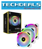Corsair LL120 RGB 120mm Dual Light Loop White RGB LED PWM Fan Triple Pack w/ Lighting Node PRO