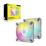 Corsair iCUE AF120 RGB SLIM, Fluid Dynamic RGB Fan, White - Dual Pack