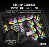 CORSAIR iCUE LINK QX120 RGB, 120mm Magnetic Dome RGB Fan, Starter Kit (Triple Fan Kit)