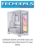 CORSAIR 3500X LX-R RGB iCUE Link Tempered Glass Mid-Tower PC Case White