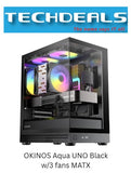 OKINOS Aqua UNO Black - w/3 fans MATX