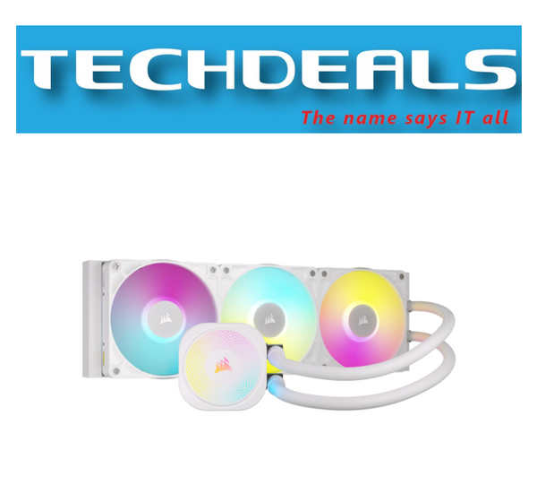 CORSAIR iCUE LINK TITAN 360 RX RGB Liquid CPU Cooler with RX120 RGB fans - White