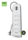 Belkin BSV804SA2M 2.4Amp USB Charging 8-outlet Surge Protection Strip