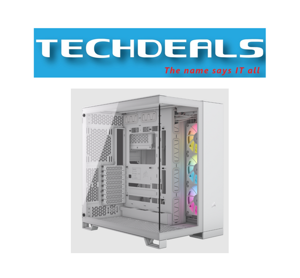 CORSAIR iCUE LINK 6500X RGB Mid-Tower Dual Chamber PC Case, White