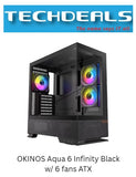 OKINOS Aqua 6 Infinity Black - w/ 6 fans ATX