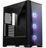 Phanteks Eclipse G370A  Case, Tempered Glass, 3x DRGB 120 mm fans, Satin Black
