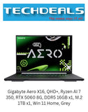 Gigabyte Aero X16, QHD+, Ryzen AI 7 350, RTX 5060 8G, DDR5 16GB x1, M.2 1TB x1, Win 11 Home, Grey