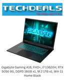Gigabyte Gaming A16, FHD+, i7-13620H, RTX 5050 8G, DDR5 16GB x1, M.2 1TB x1, Win 11 Home Black