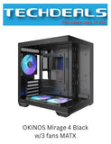 OKINOS Mirage 4 Black - w/3 fans MATX