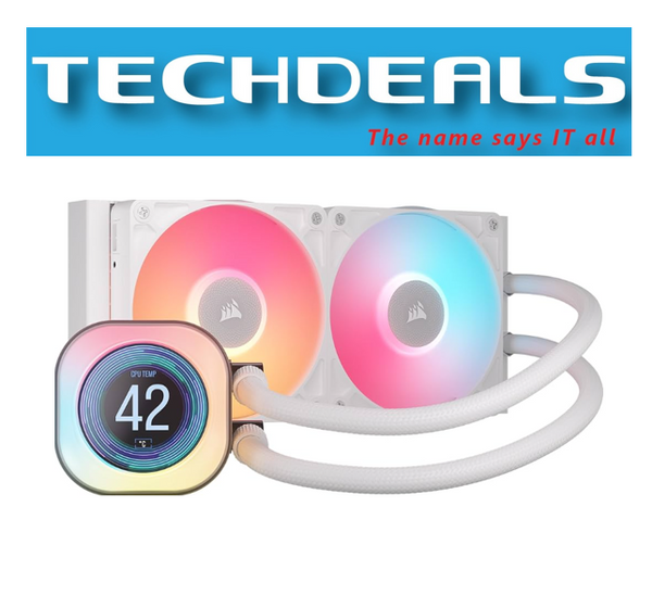 CORSAIR iCUE LINK TITAN 240 RX LCD Liquid CPU Cooler - White