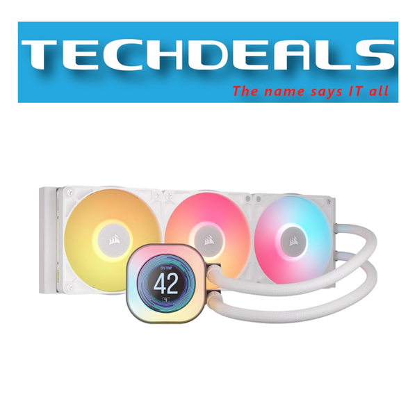 CORSAIR iCUE LINK TITAN 360 RX LCD Liquid CPU Cooler - White