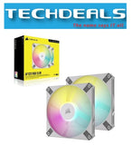 Corsair iCUE AF120 RGB SLIM, Fluid Dynamic RGB Fan, White - Dual Pack