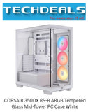 CORSAIR 3500X RS-R ARGB Tempered Glass Mid-Tower PC Case White