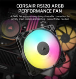 CORSAIR RS120 ARGB 120mm PWM Fan, Single Pack - Black