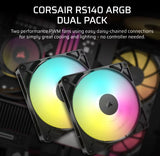 CORSAIR RS140 ARGB 140mm PWM Fan, Single Pack - Black