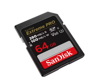 Extreme Pro SDXC,64GB, V60, U3, C10, UHS-II, 280MB/s R, 100MB/s W, 4x6