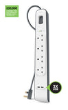 Belkin BSV401SA2M 4-Outlets 2M Surge Protection Strip w/2xUSB
