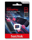 SanDisk SDSQXAV Extreme microSDXC Card for Mobile Gaming, upto 190 MB/s R, 90MB/s W - 256GB