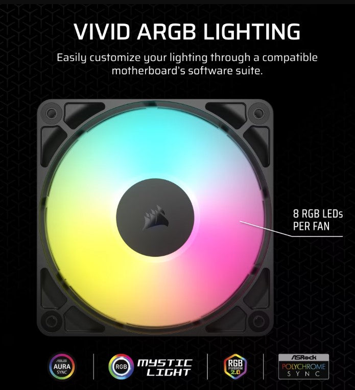 CORSAIR RS120 ARGB 120mm PWM Fans Triple Pack - Black – TechDeals Pte Ltd