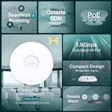 Tp-Link EAP610 AX1800 Ceiling Mount WiFi 6 Access Point