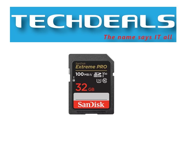 Extreme Pro SDHC, U3, C10, V30, UHS-I, 100MB/s R, 90MB/s W, 4x6, Lifetime Limited - 32GB