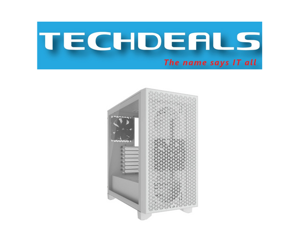 Corsair 3000D Airflow Mid-Tower PC Case - White - 2x SP120 ELITE Fans