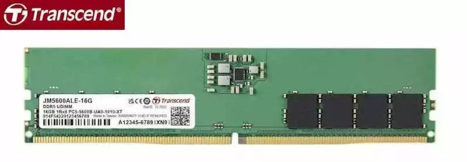 メモリー Transcend 16GB DDR5-5600 U-DIMM Transcend DDR5 5600Mhz 16GB Udimm Desktop RAM – TechDeals Pte Ltd