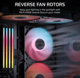CORSAIR RS120-R ARGB 120mm PWM Reverse Fans Triple Pack, Black
