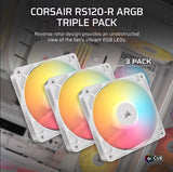 CORSAIR RS120-R ARGB 120mm PWM Reverse Fans Triple Pack, White
